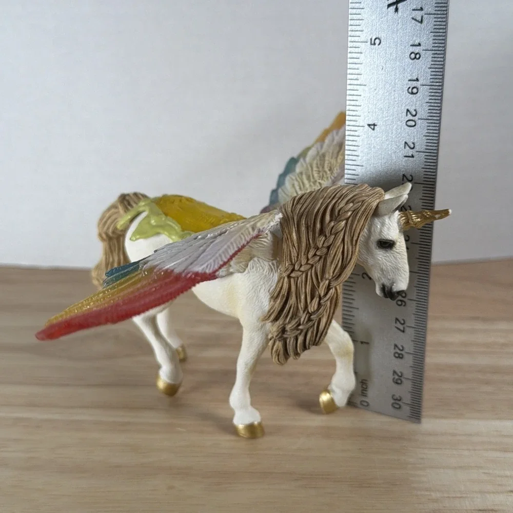 2013 Schleich Bayala Rainbow Winged Unicorn Pegasus Glitter Figurine Toy